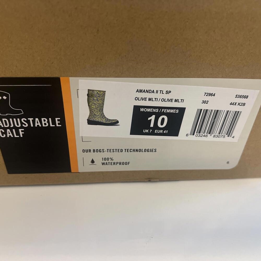 Bogs Women's Sz 10 Rain Amanda II TL SP 'Olive Multi' 72964-302 Boot Waterproof - Picture 6 of 9